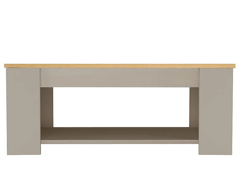 Emerald | Table basse avec 1 étagère en MDF chêne et crème