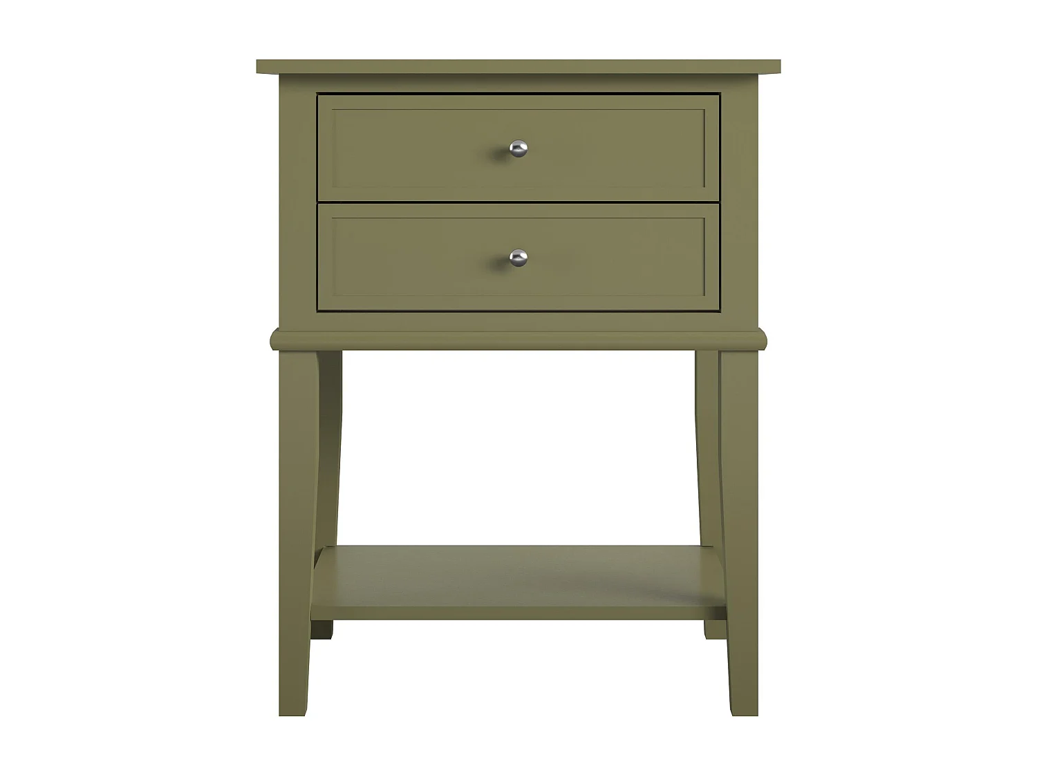 Mesa decorativa con 2 cajones en MDF verde oliva