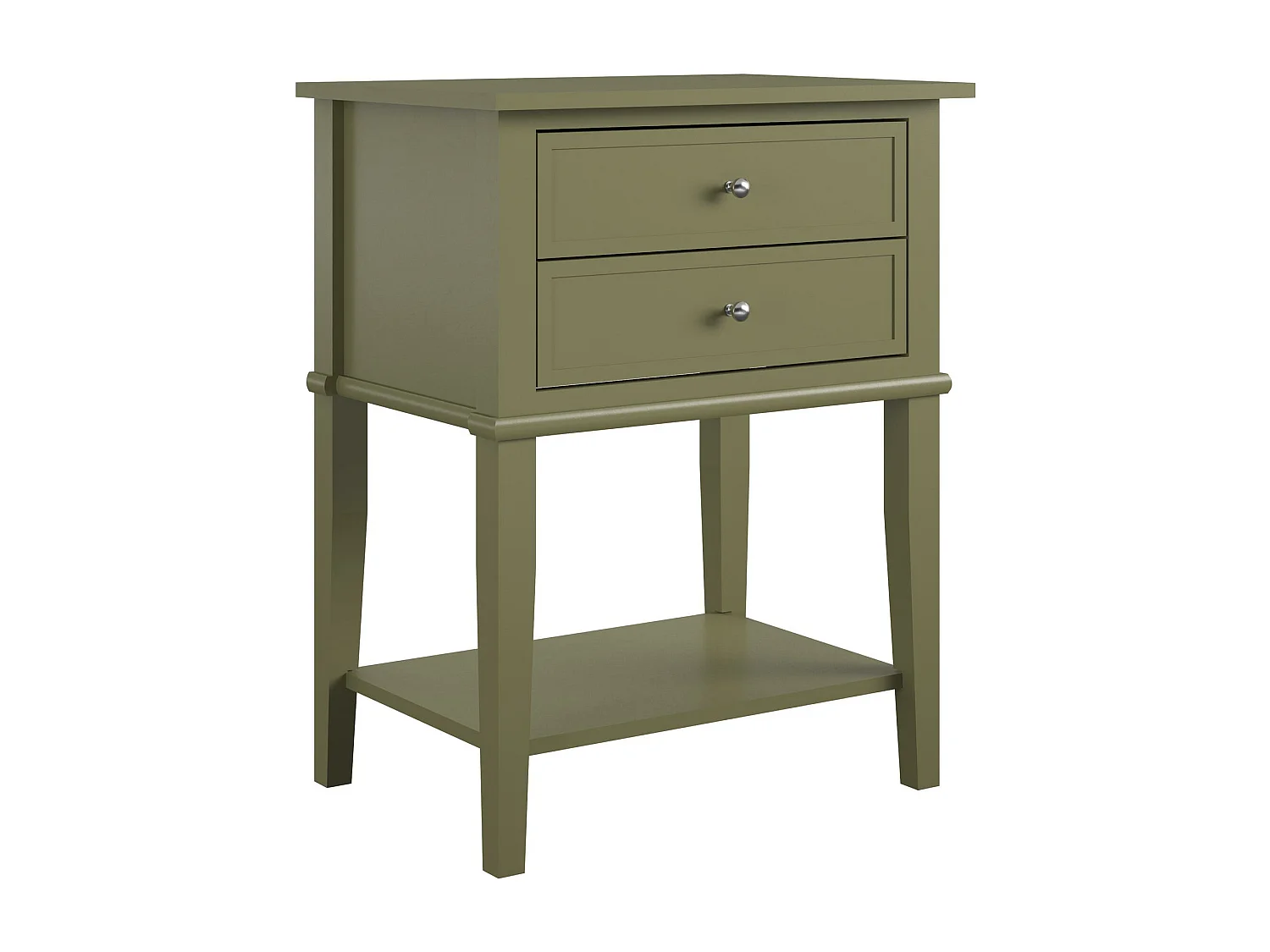 Mesa decorativa con 2 cajones en MDF verde oliva