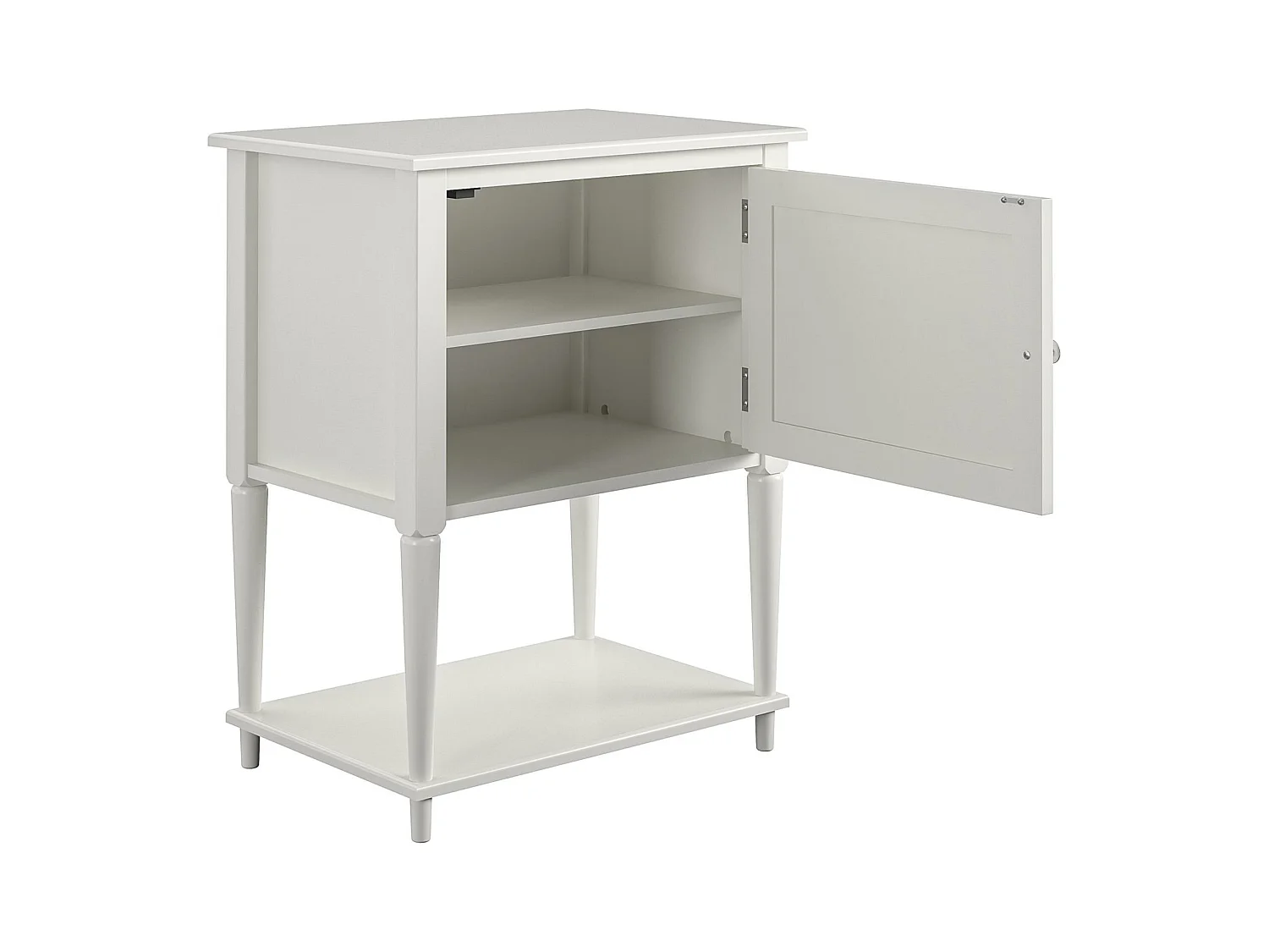 Mesa decorativa con 1 puerta en MDF blanco roto