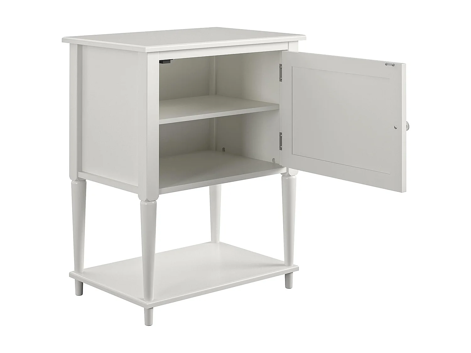 Akzenttisch mit 1 Tür aus MDF, cremefarben