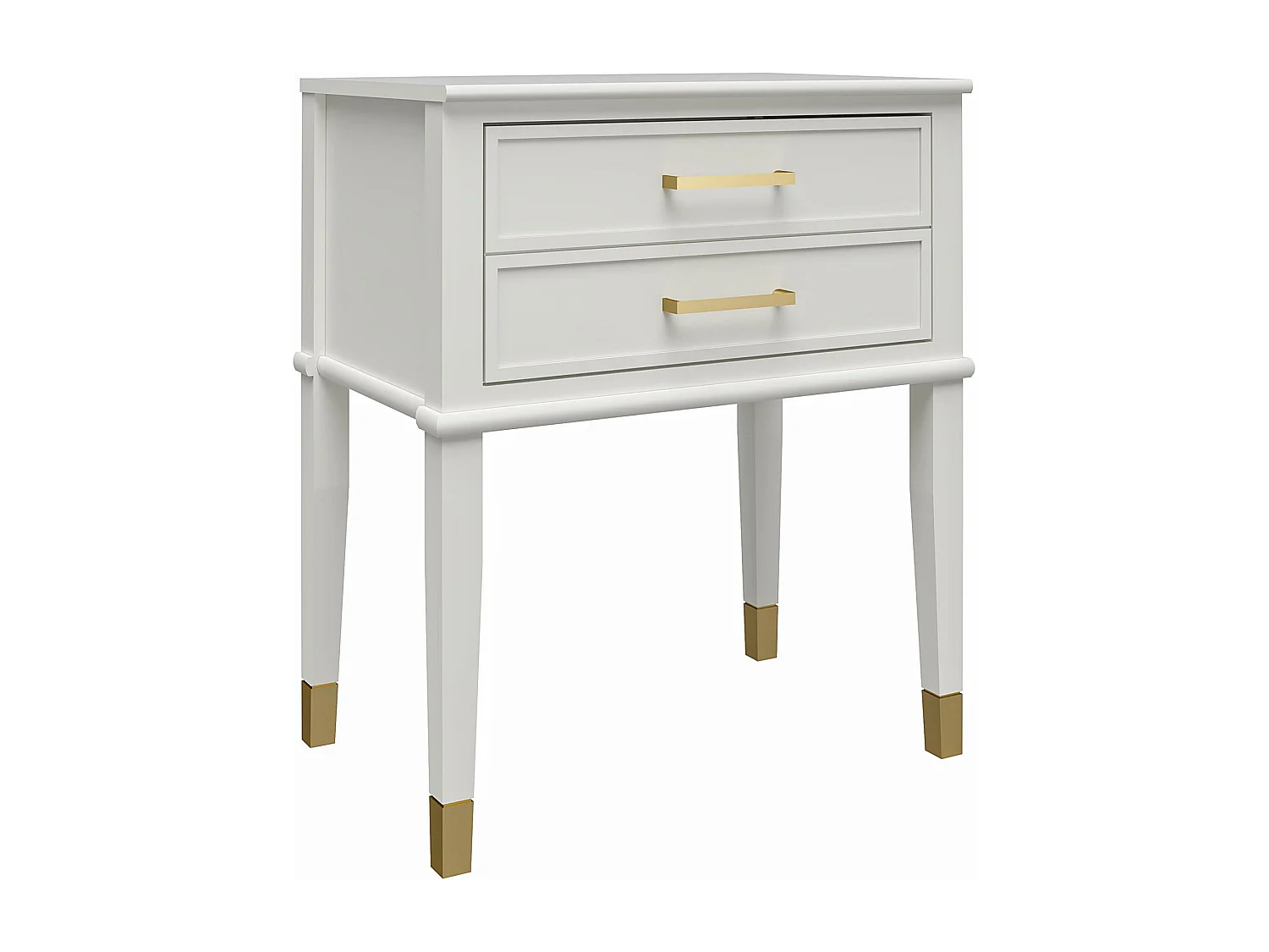 Westerleigh | Mesa de cabeceira com 2 gavetas em MDF Branco