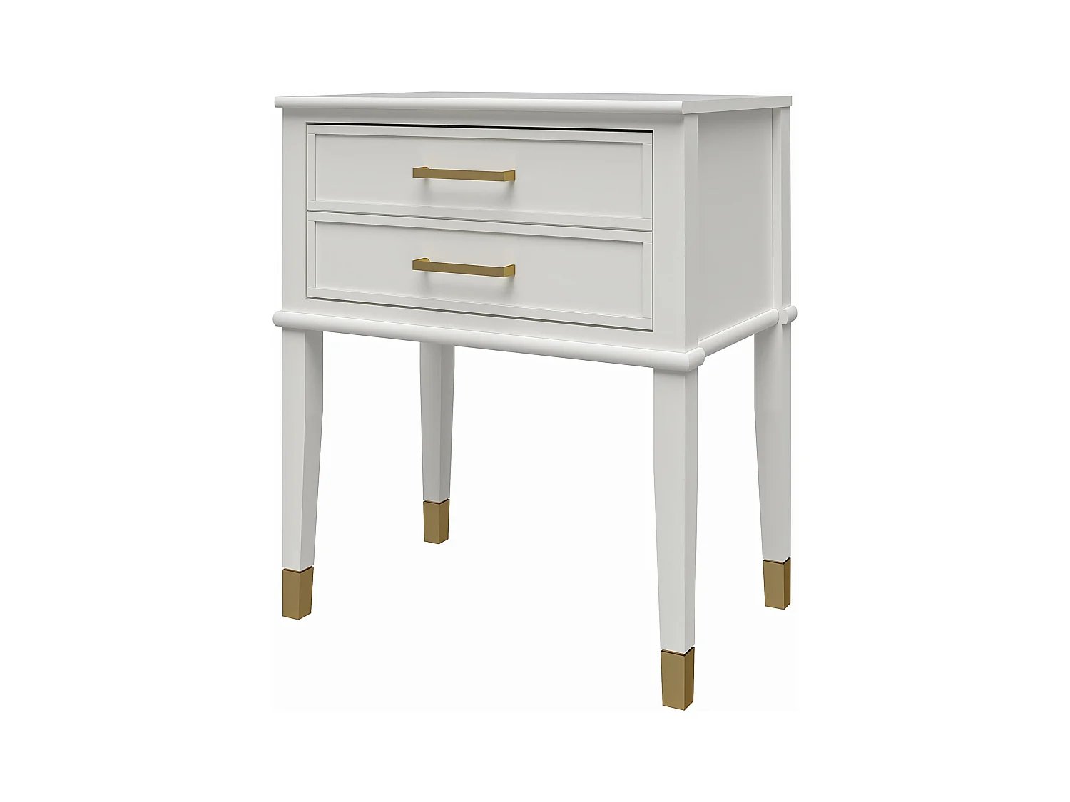 Westerleigh | Mesa de cabeceira com 2 gavetas em MDF Branco