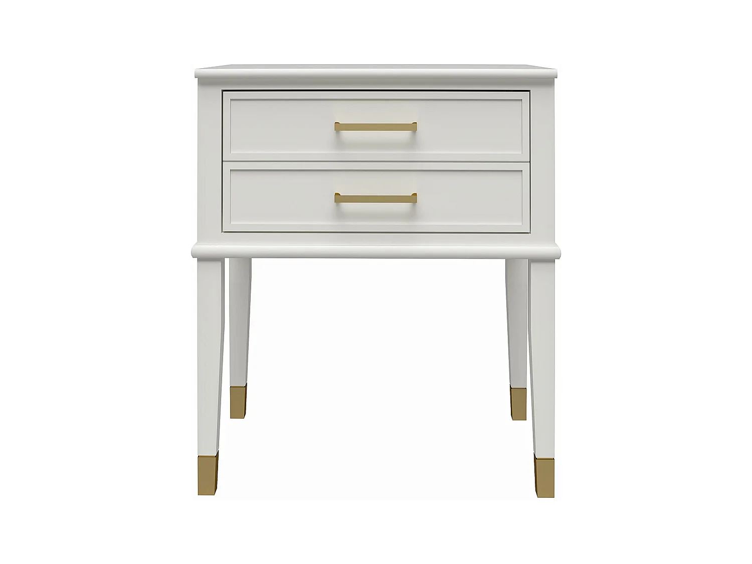 Westerleigh | Table d'appoint avec 2 tiroirs en MDF blanc