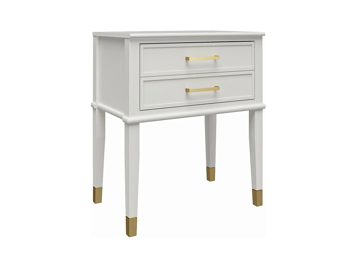 Tavolino con 2 cassetti in MDF bianco