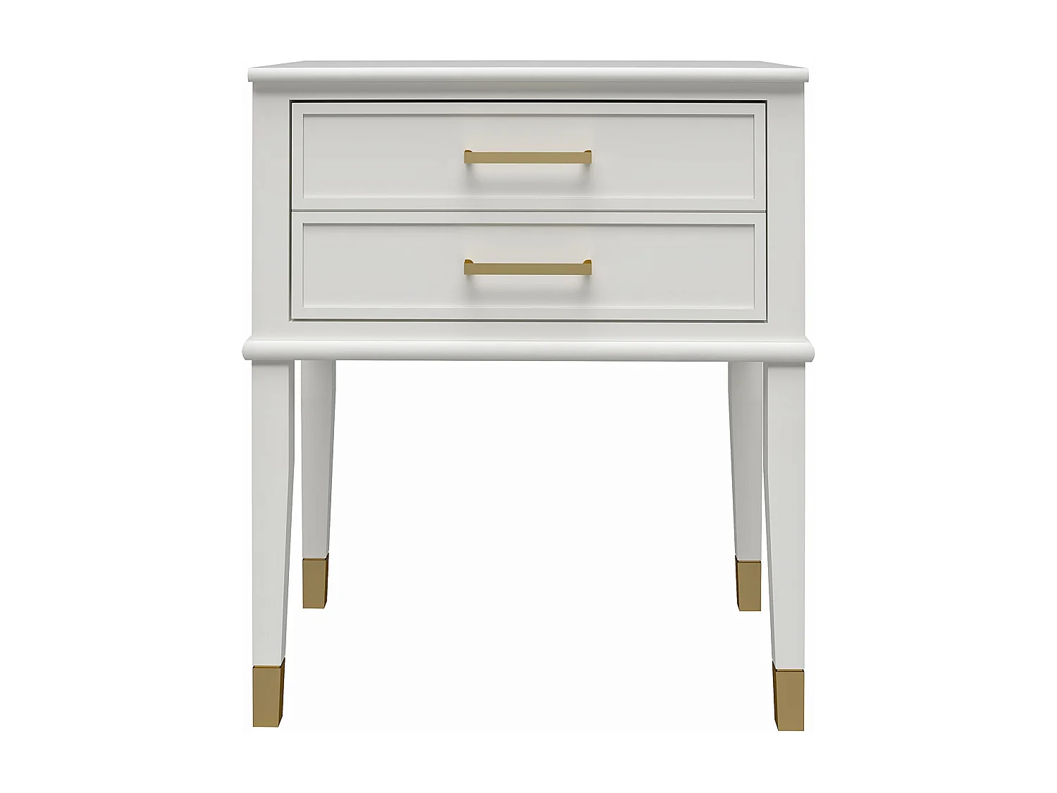 Westerleigh | Table d'appoint avec 2 tiroirs en MDF blanc