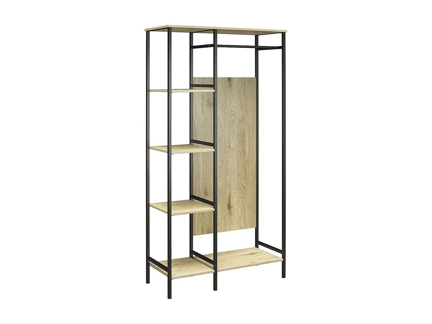 Modine | Armoire avec 5 étagères en panneaux de particules nature