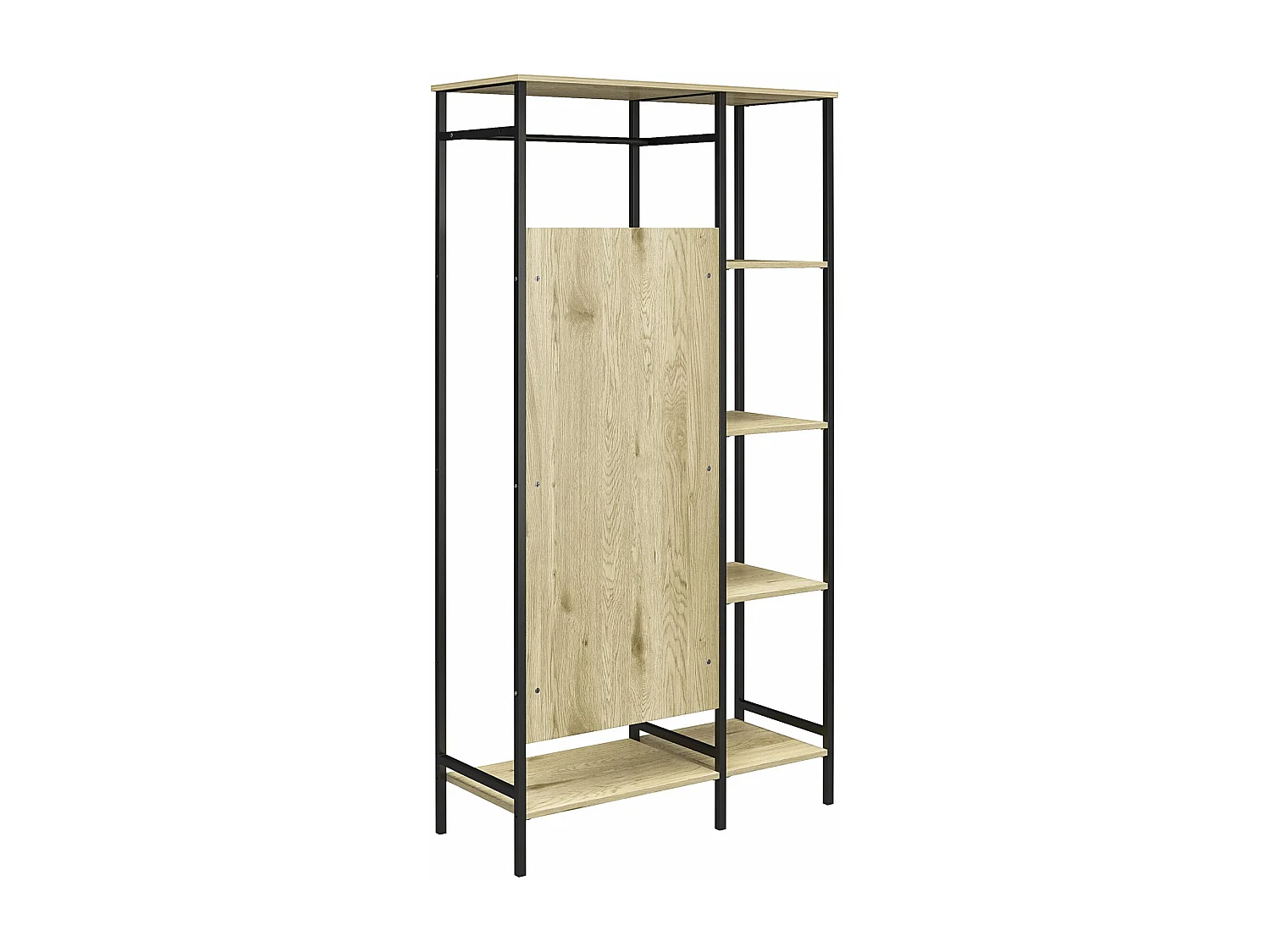 Modine | Armoire avec 5 étagères en panneaux de particules nature