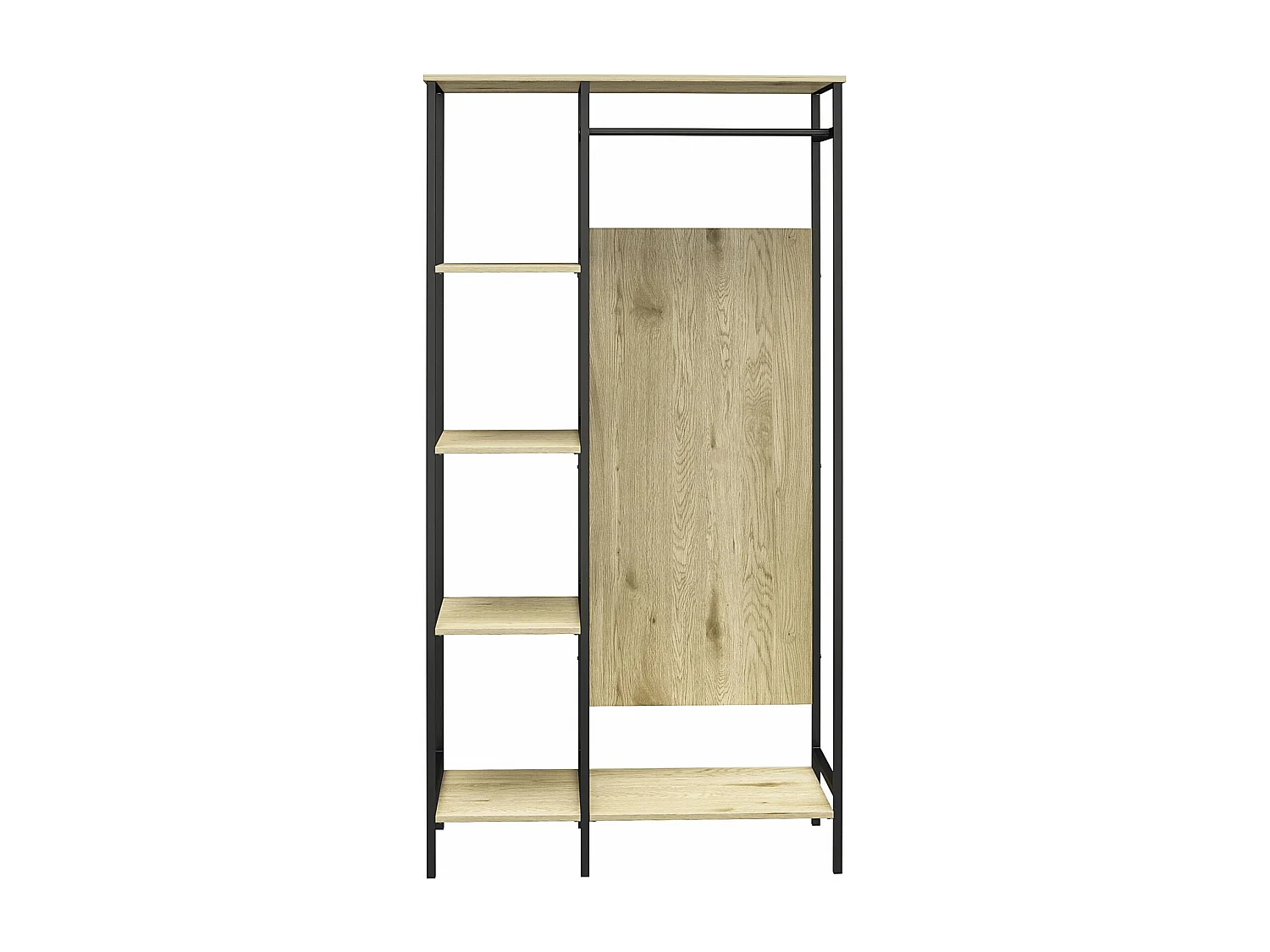 Modine | Armoire avec 5 étagères en panneaux de particules nature