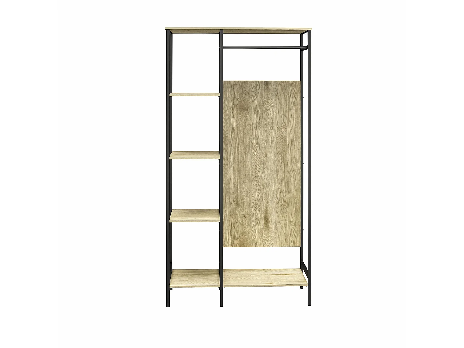Modine | Armoire avec 5 étagères en panneaux de particules nature