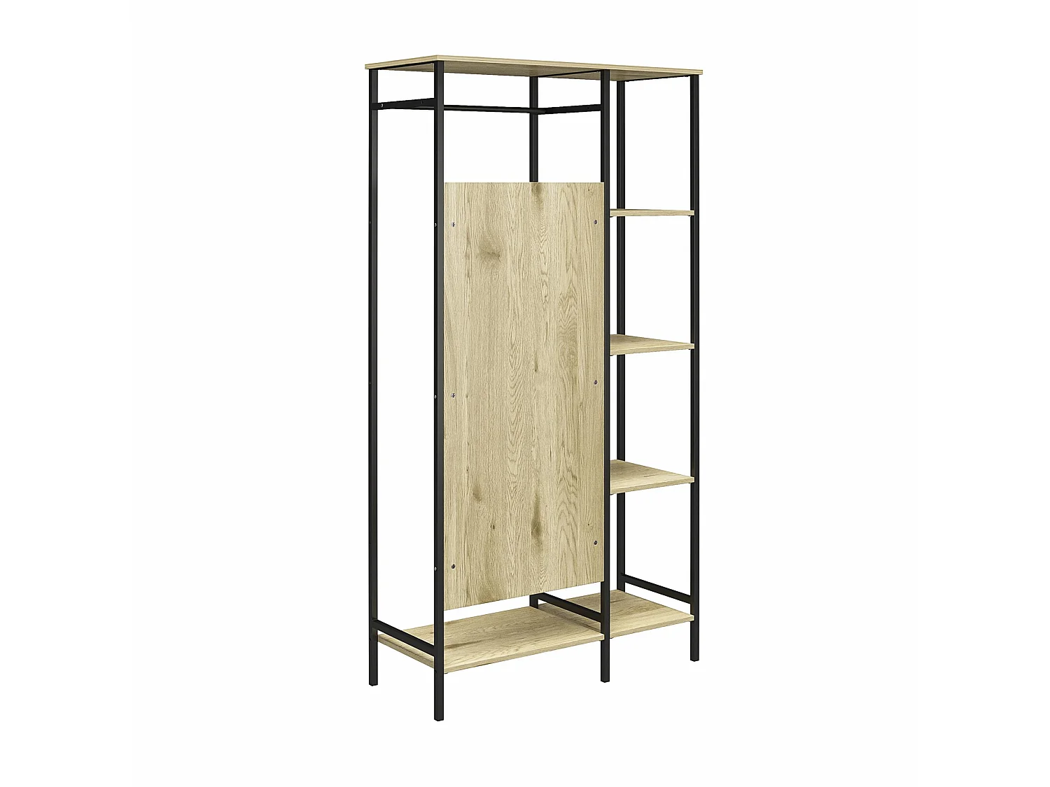 Modine | Armoire avec 5 étagères en panneaux de particules nature
