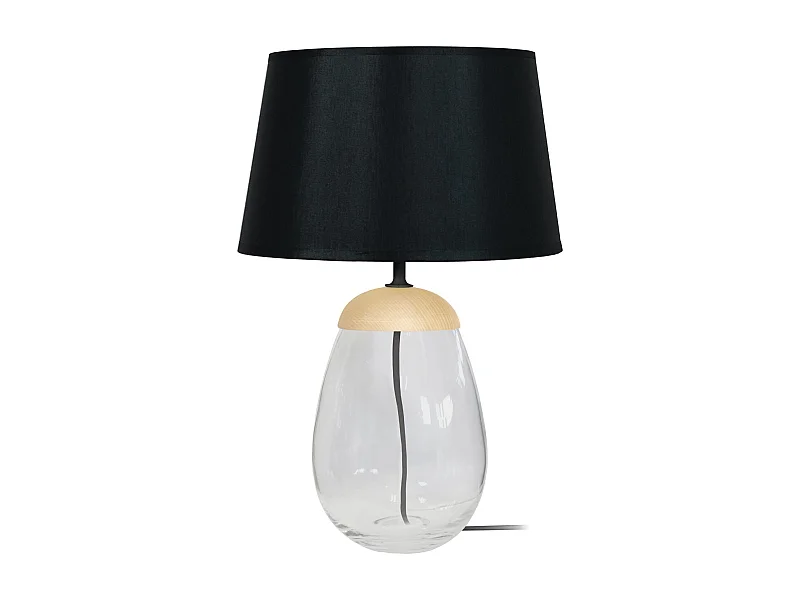 Lampe a Poser TOSEL ,verre,Transparent,H46xD30xP30 cm