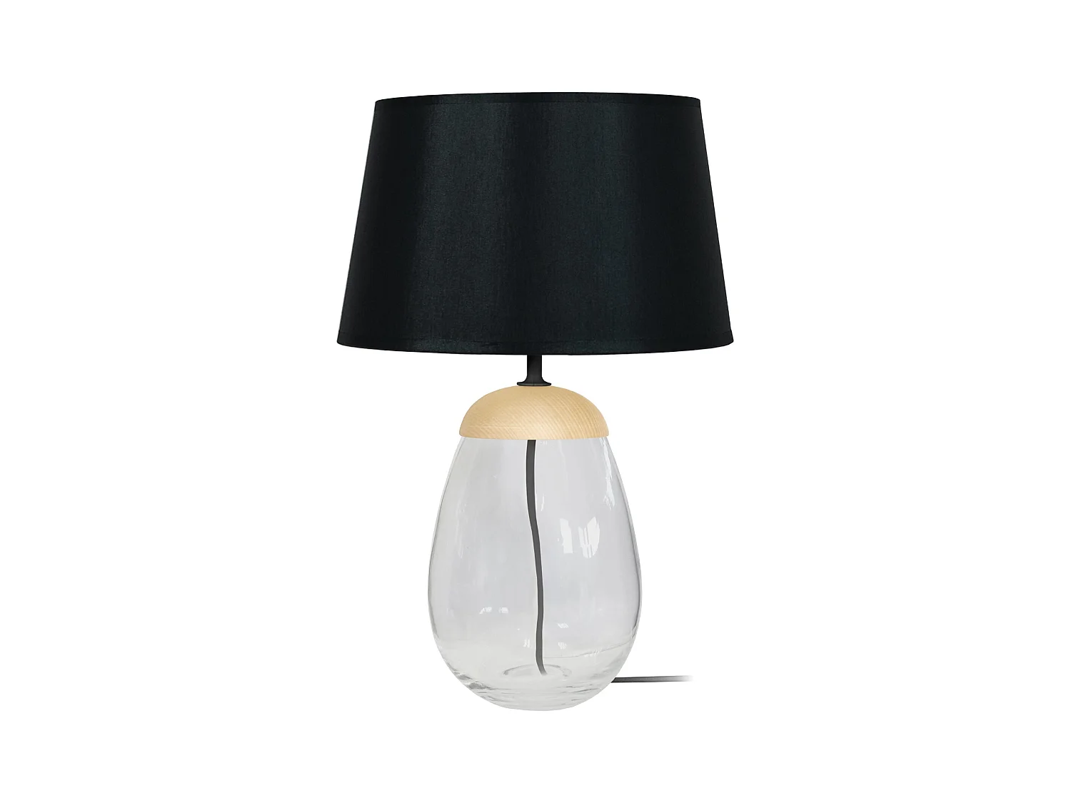 Lampe a Poser TOSEL ,verre,Transparent,H46xD30xP30 cm