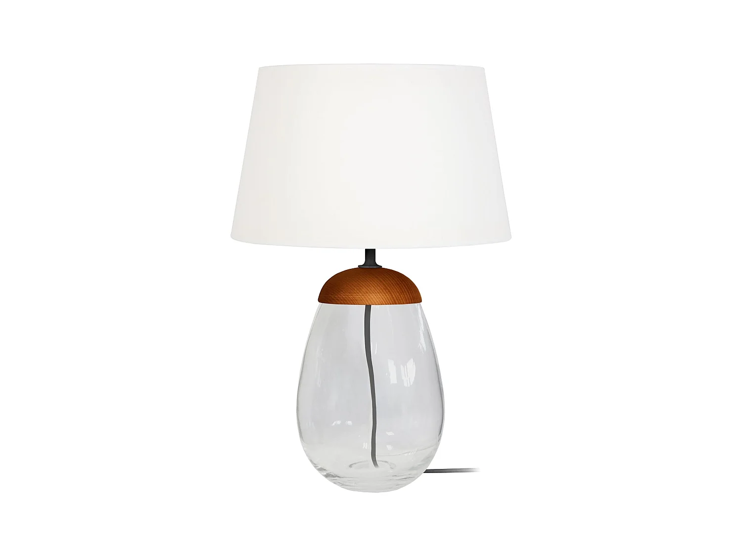 Lampe a Poser TOSEL ,verre,Transparent,H46xD30xP30cm