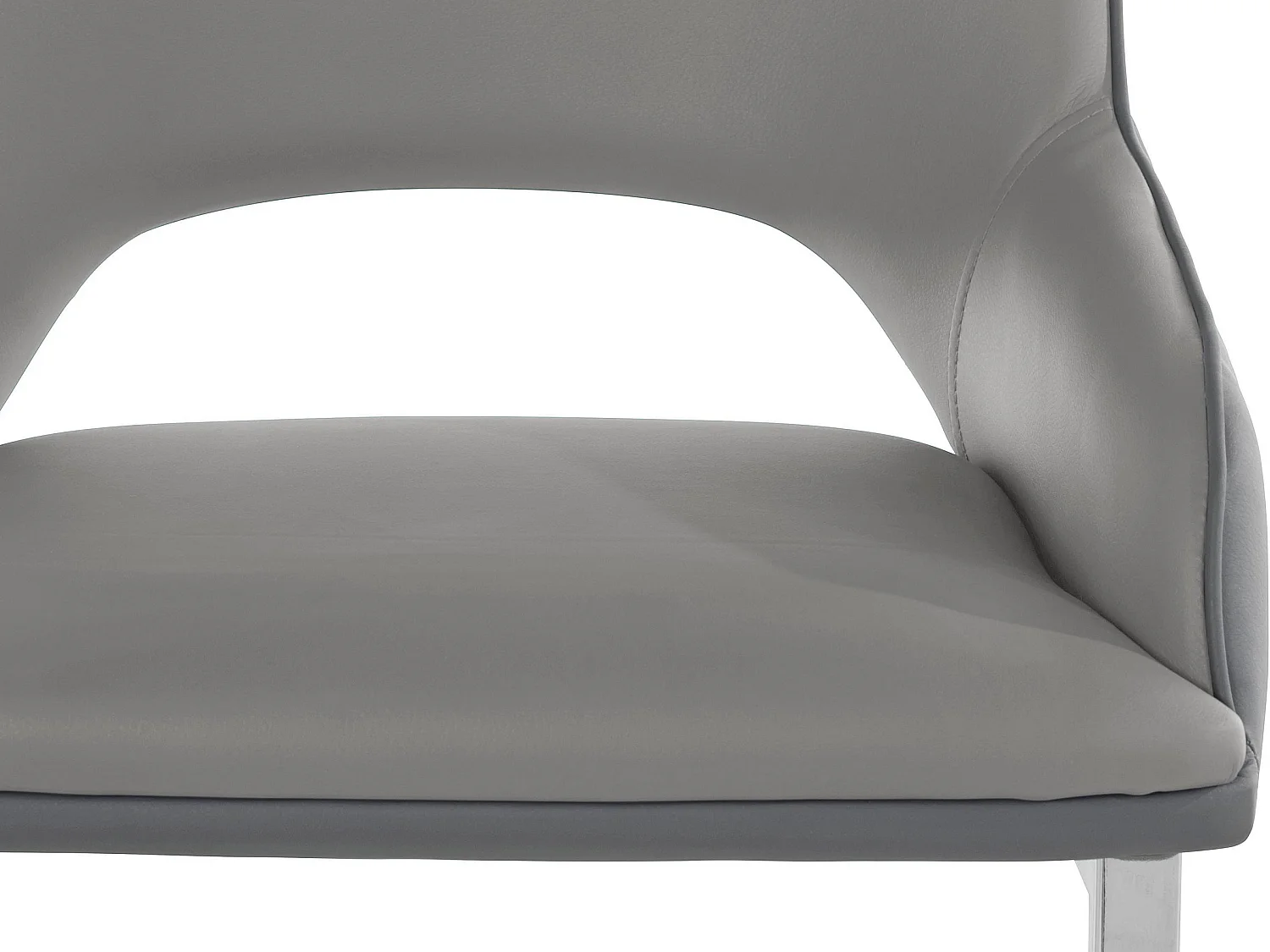 Irma | Lot de 2 chaises de salle à manger en PU anthracite et gris clair