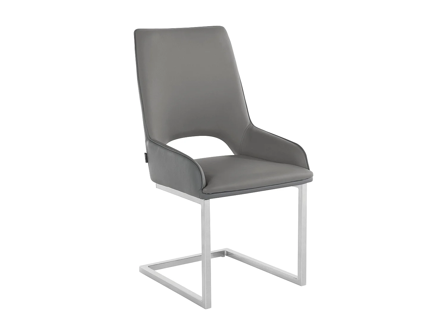 Irma | Lot de 2 chaises de salle à manger en PU anthracite et gris clair