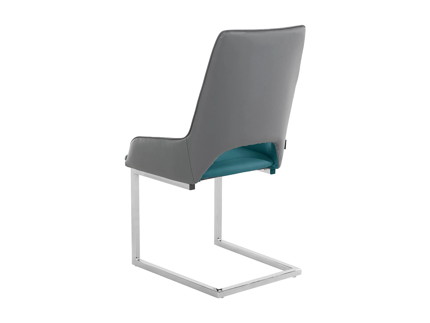 Juego de 2 sillas de comedor en PU antracita y petróleo