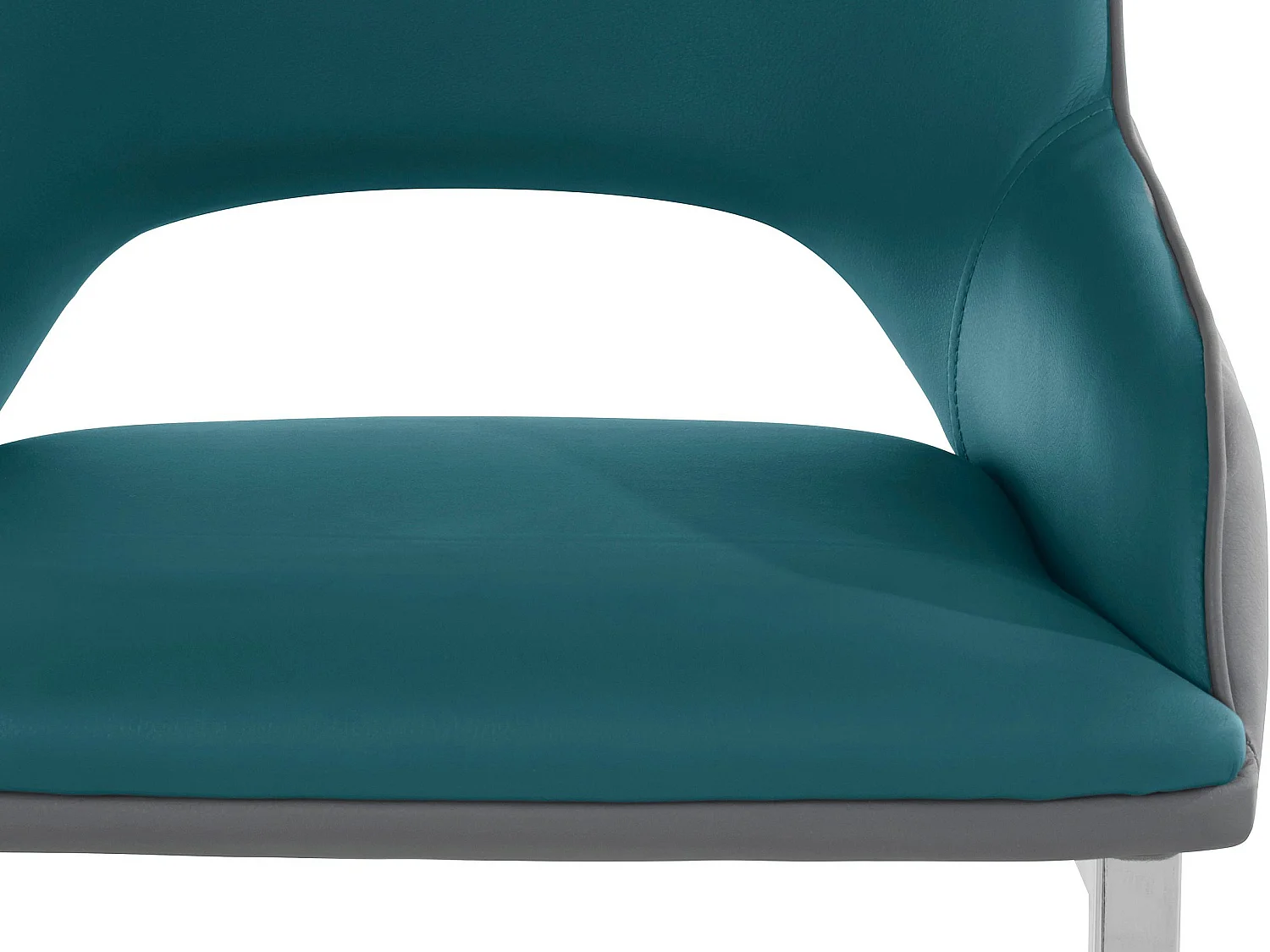 Juego de 2 sillas de comedor en PU antracita y petróleo