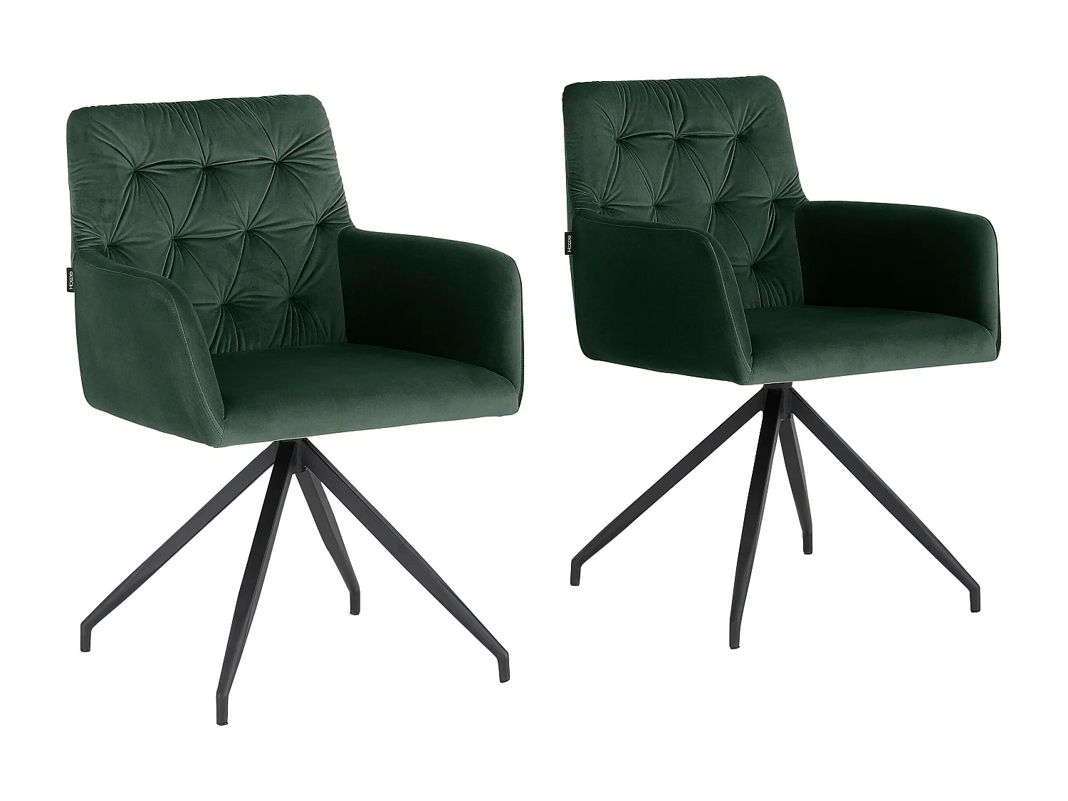 Ashley | Lot de 2 chaises de salle à manger rembourrées en PU vert foncé