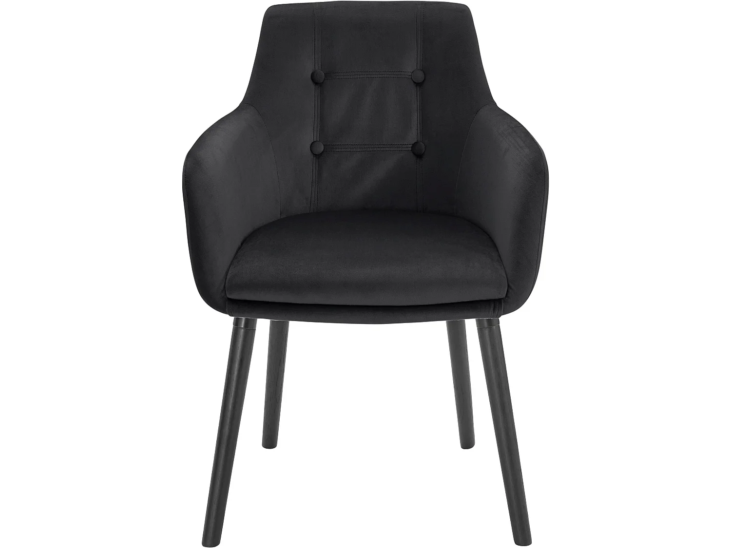 Juego de 2 sillas de comedor tapizadas en terciopelo negro