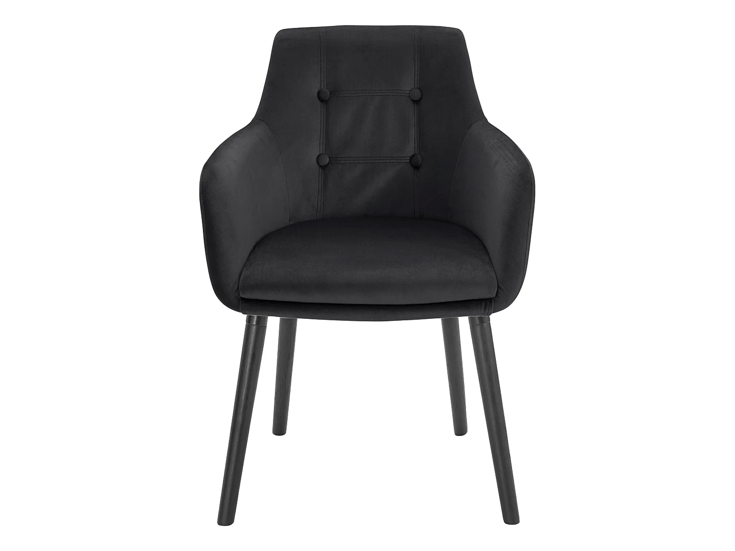 Set di 2 sedie da pranzo imbottite in velluto nero