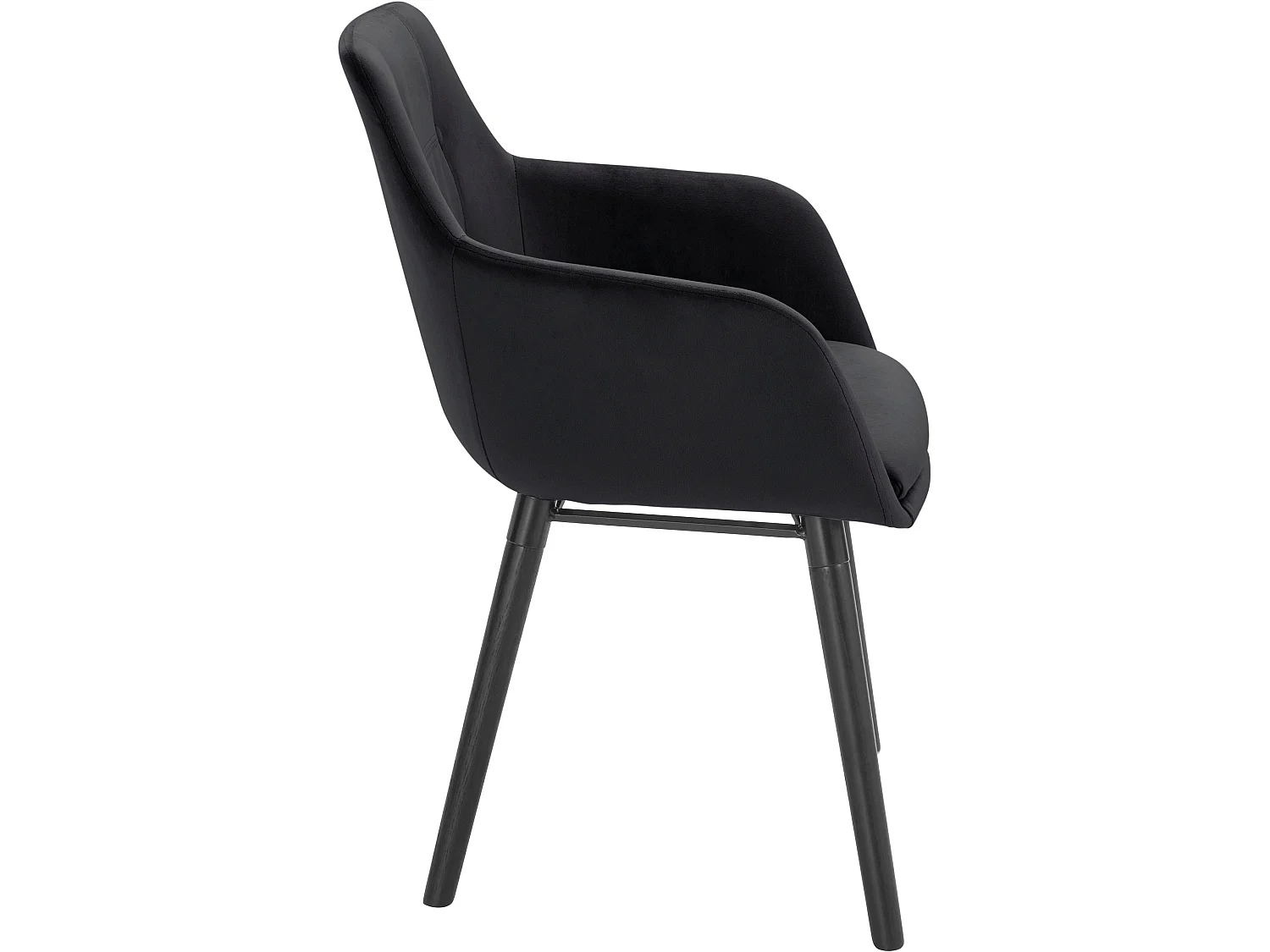 Set di 2 sedie da pranzo imbottite in velluto nero