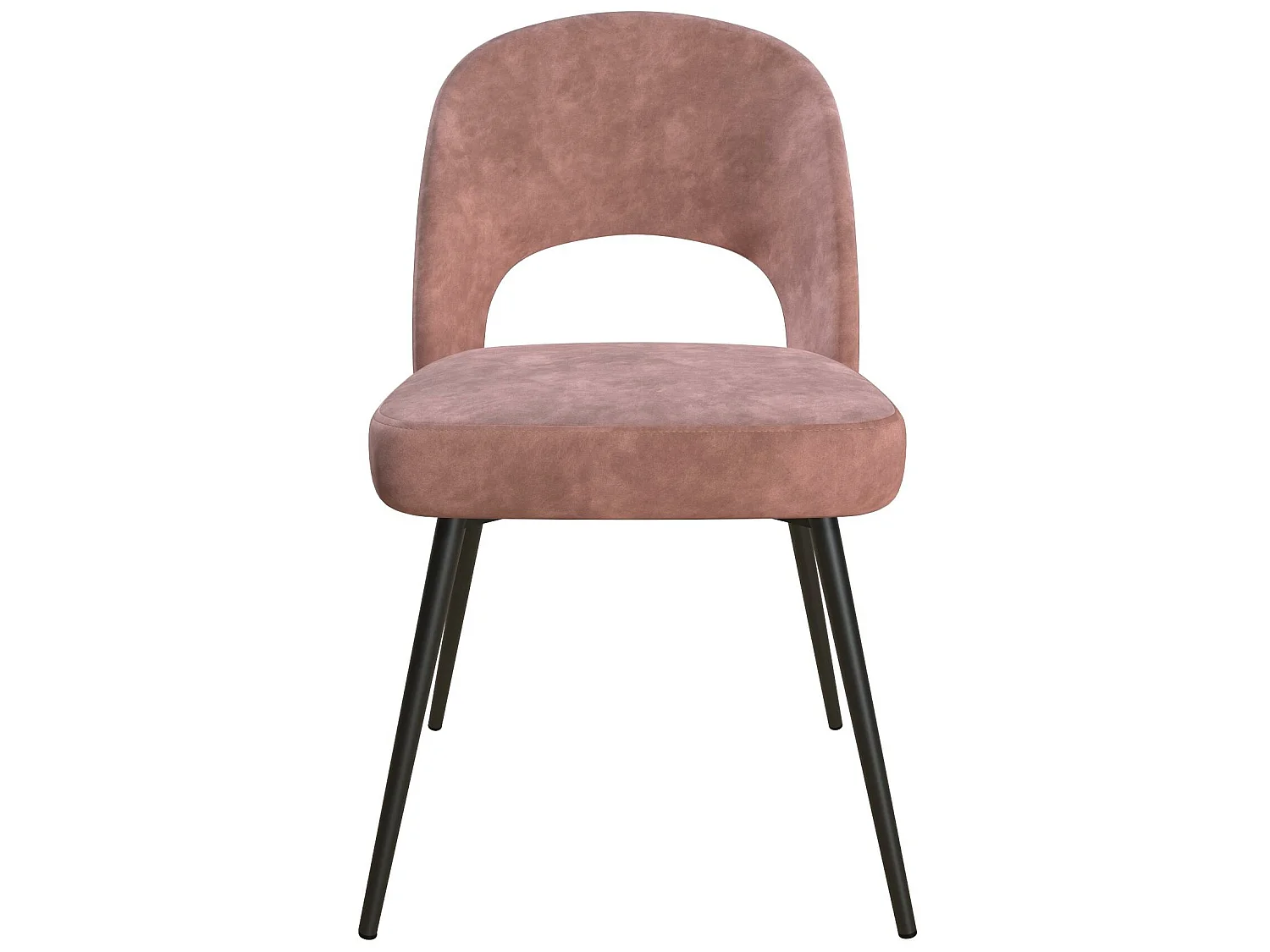 Sedia da pranzo imbottita in velluto rosa