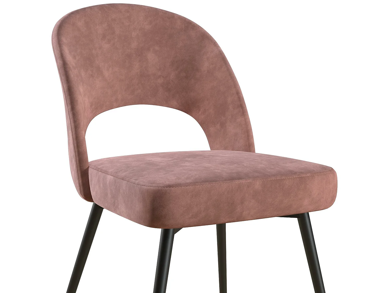 Sedia da pranzo imbottita in velluto rosa