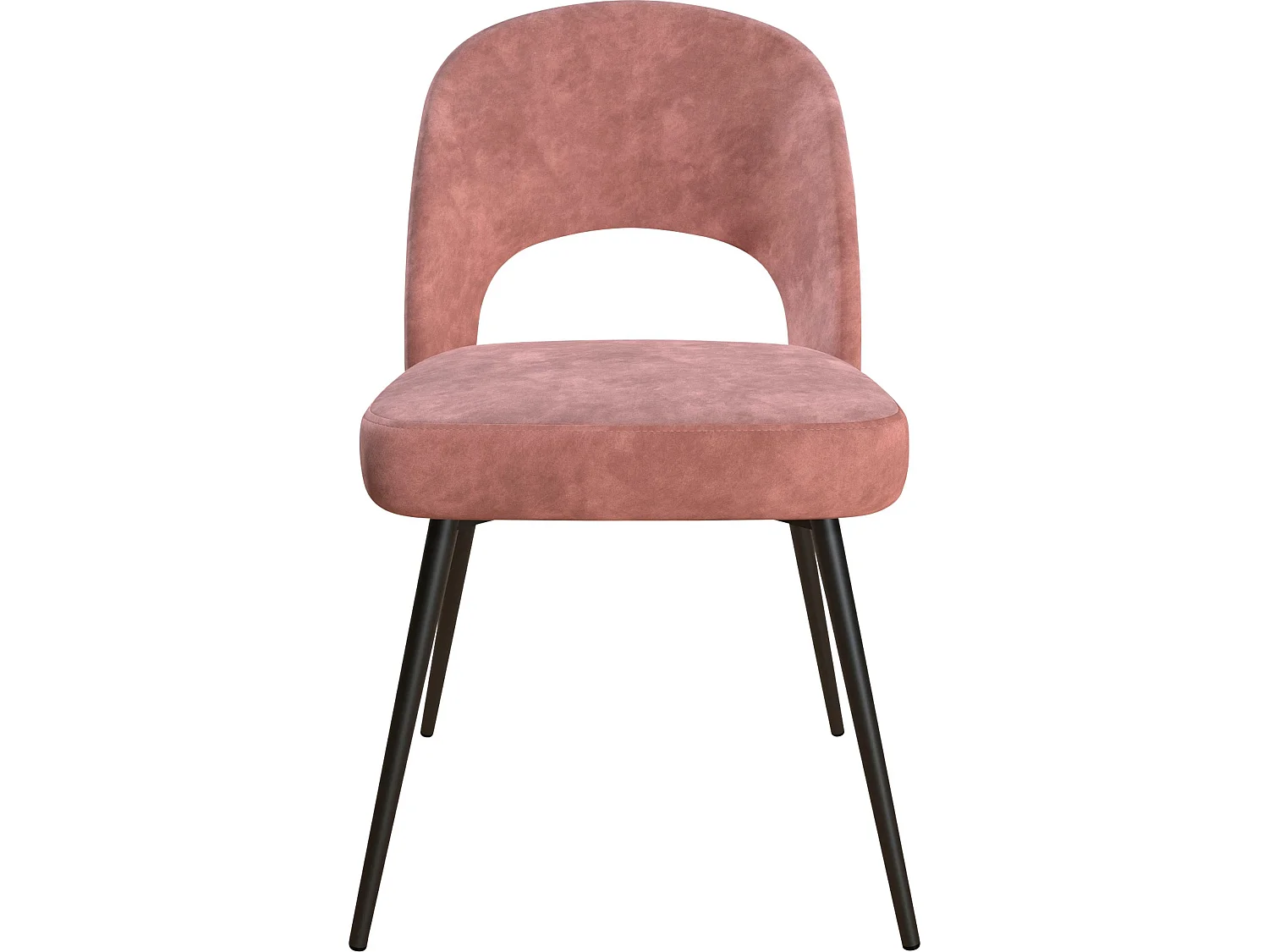 Sedia da pranzo imbottita in velluto rosa