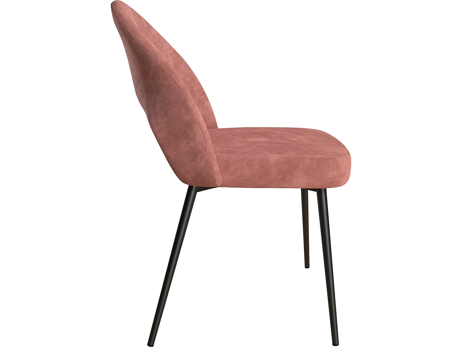 Sedia da pranzo imbottita in velluto rosa