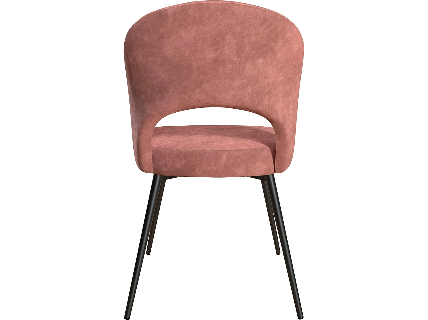 Sedia da pranzo imbottita in velluto rosa