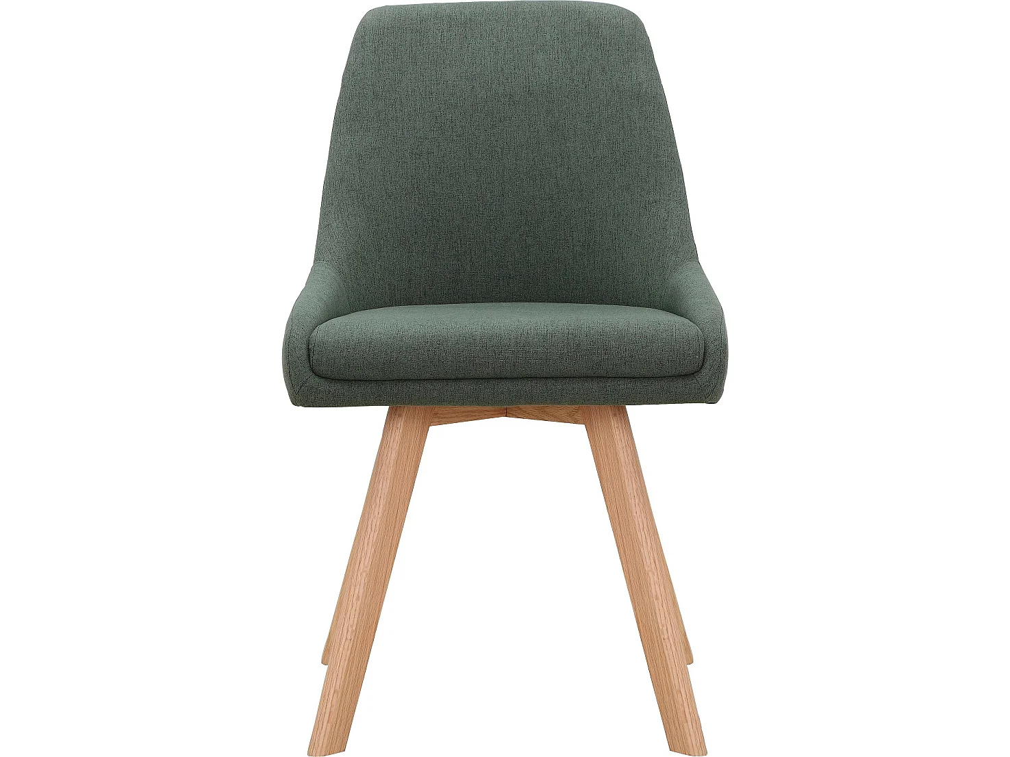 Set di 2 sedie da pranzo imbottite in verde lana