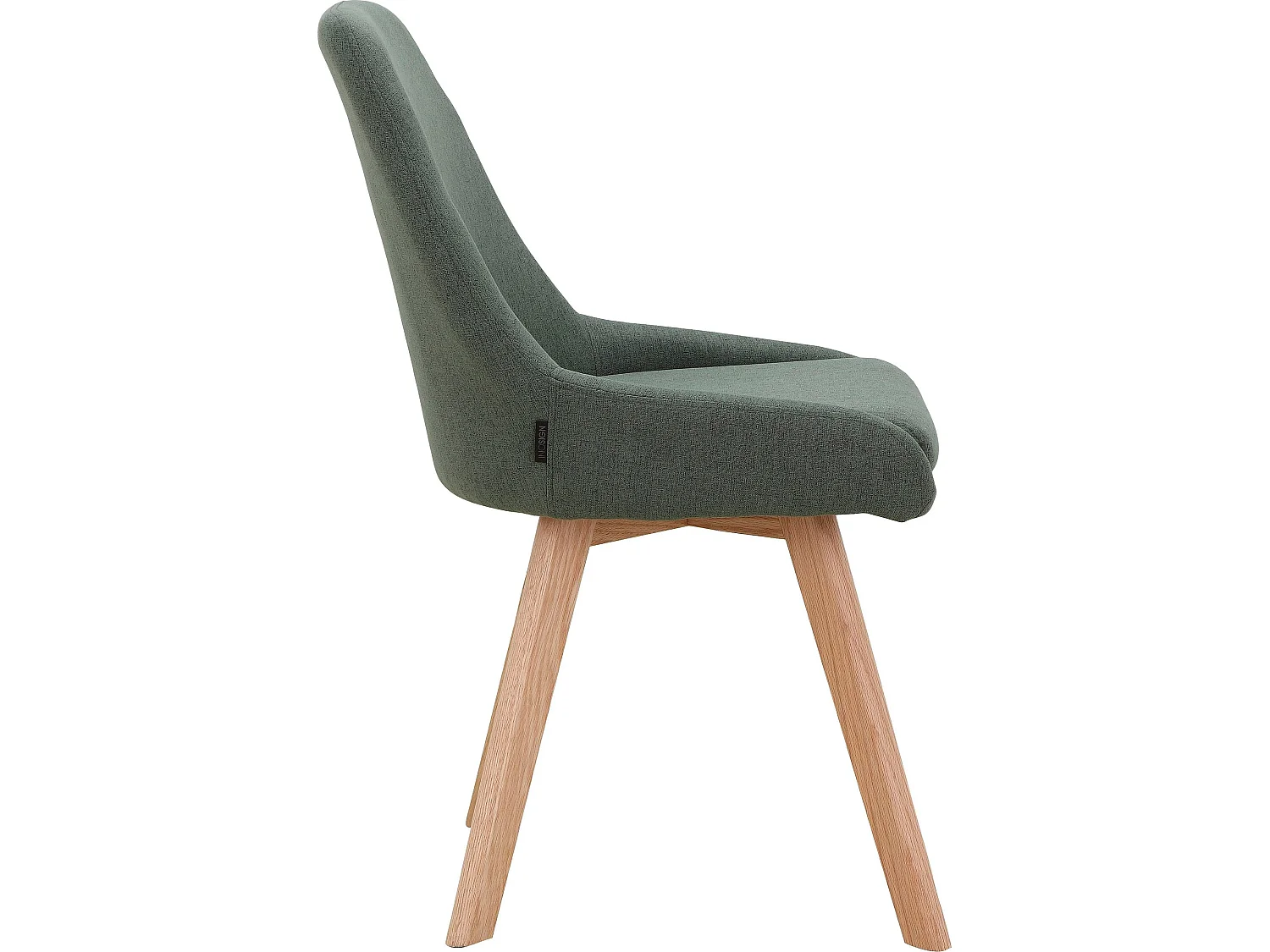 Set di 2 sedie da pranzo imbottite in verde lana