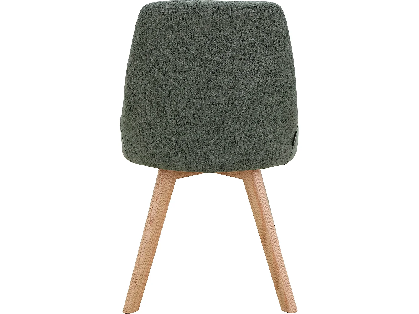 Set di 2 sedie da pranzo imbottite in verde lana