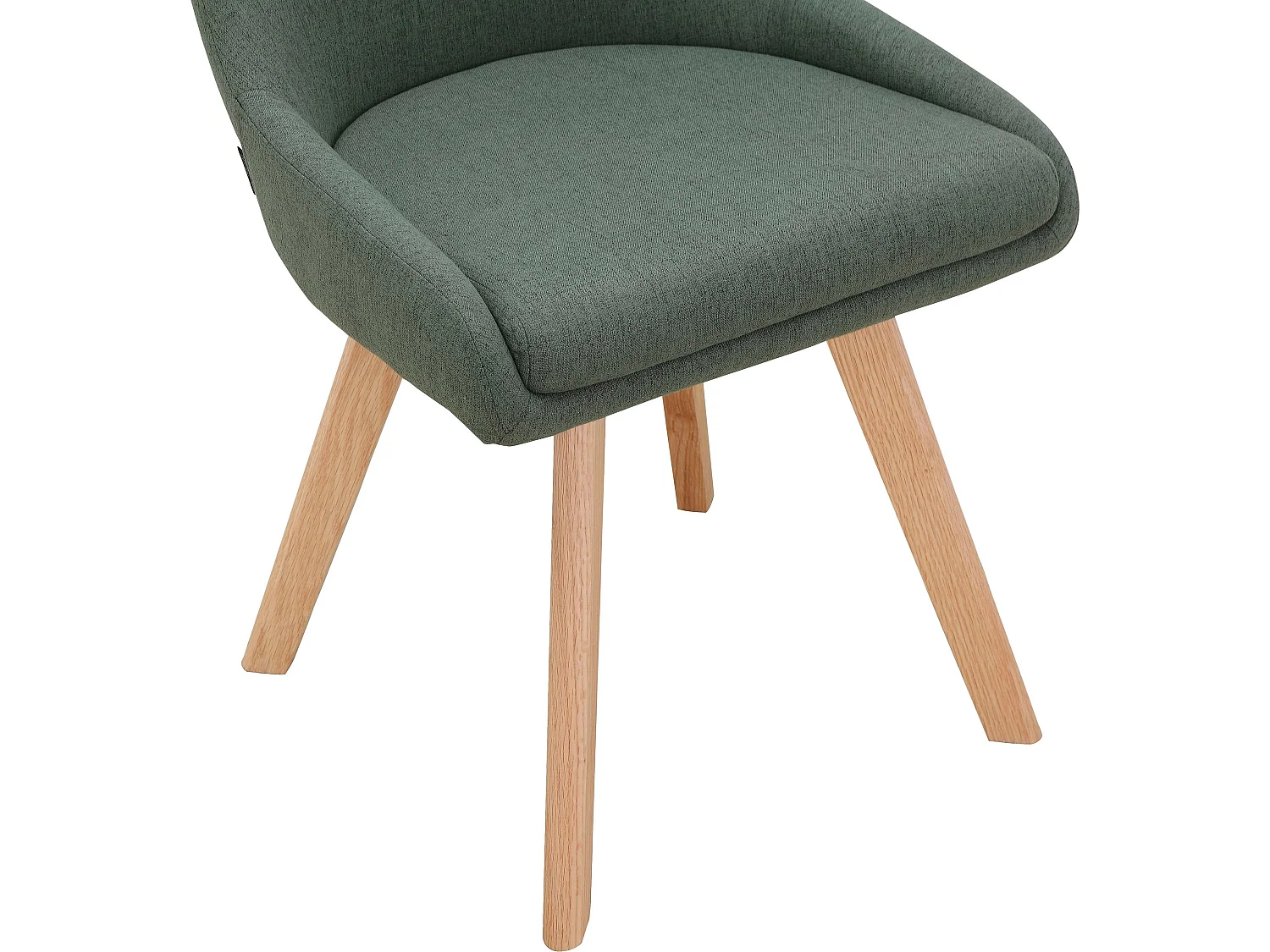 Set di 2 sedie da pranzo imbottite in verde lana