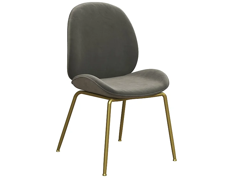 Astor | Chaise de salle à manger rembourrée en velours gris