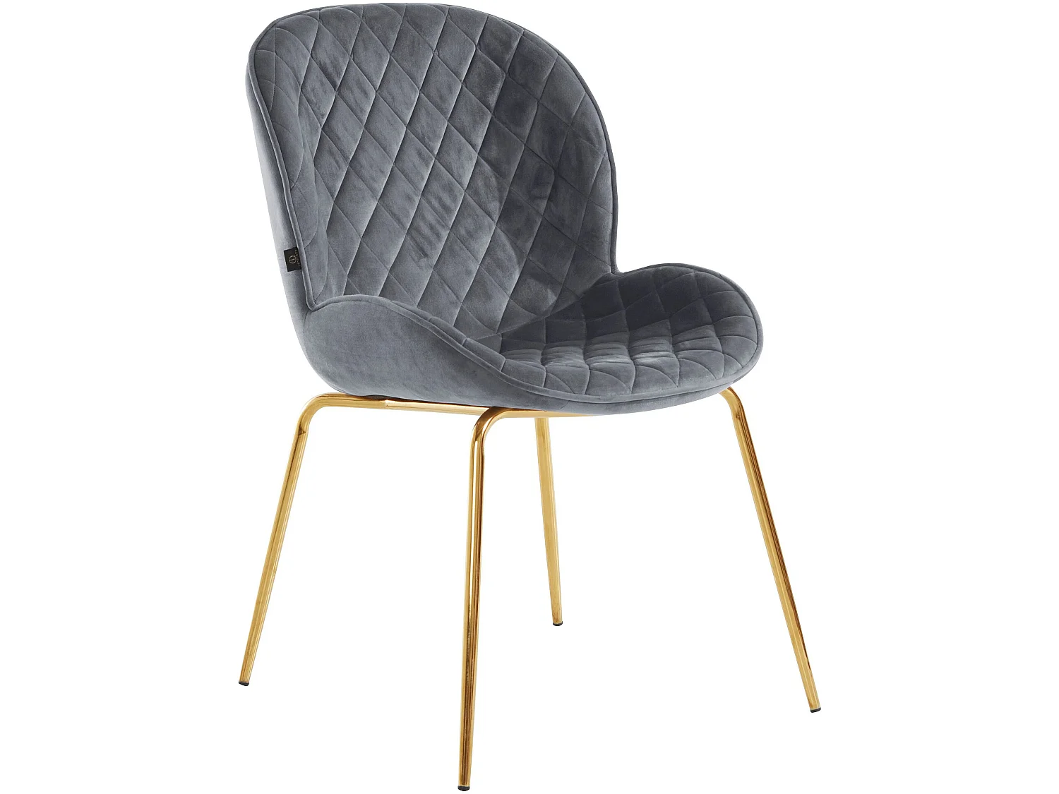 Mia | Lot de 2 chaises de salle à manger rembourrées en velours gris