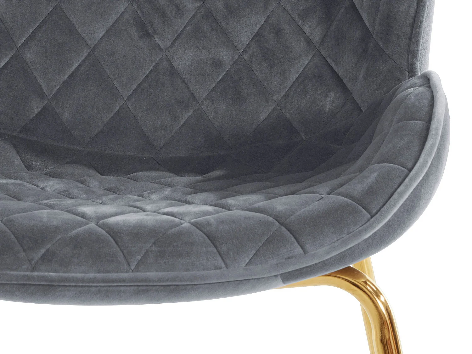 Mia | Lot de 2 chaises de salle à manger rembourrées en velours gris