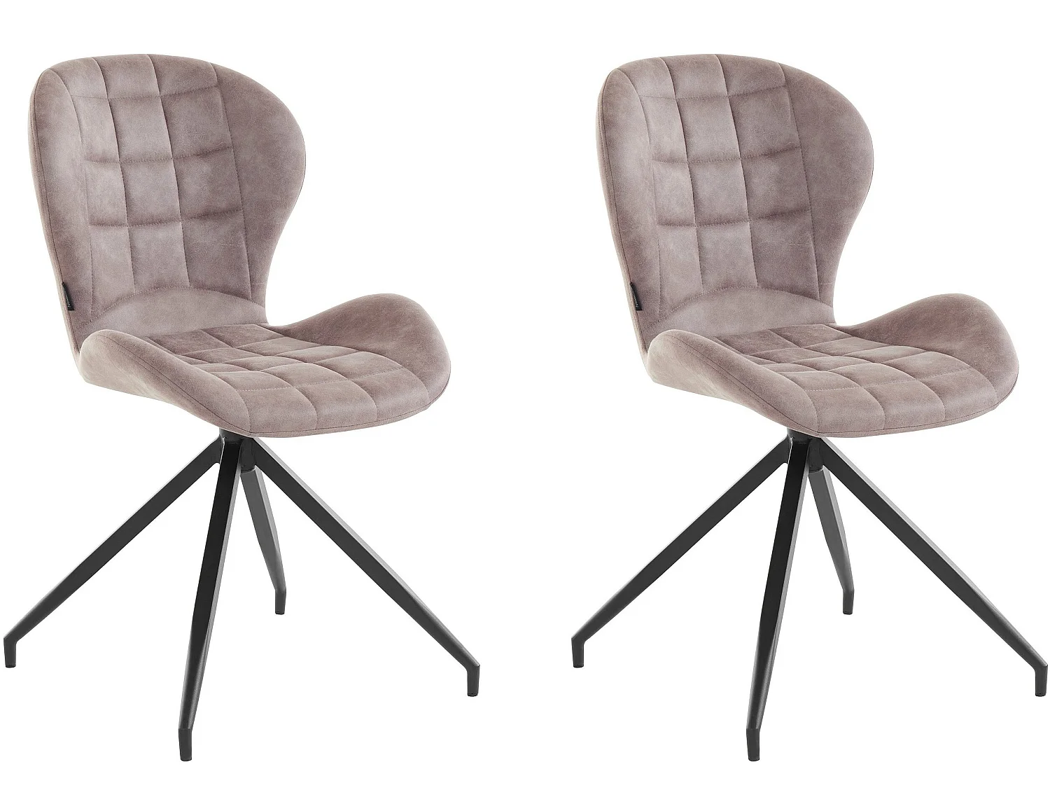 Nova | Lot de 2 chaises de salle à manger rembourrées en microfibre gris