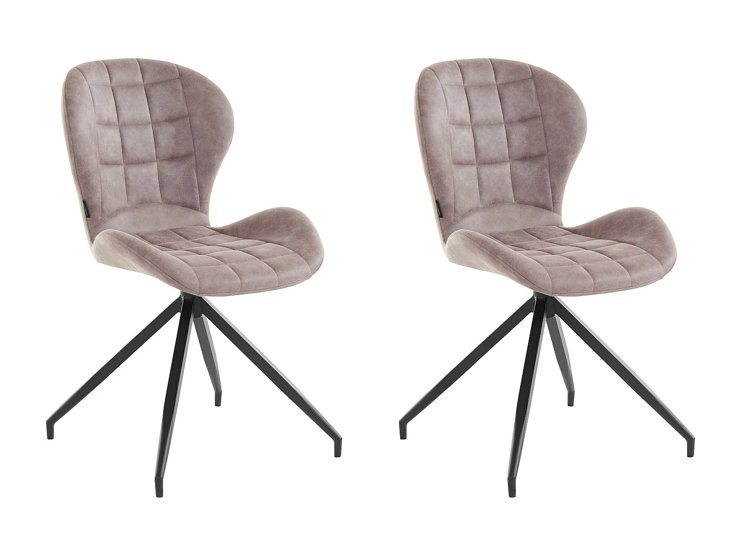 Gepolsterte Esszimmerstühle im 2er-Set in Mikrofasergrau