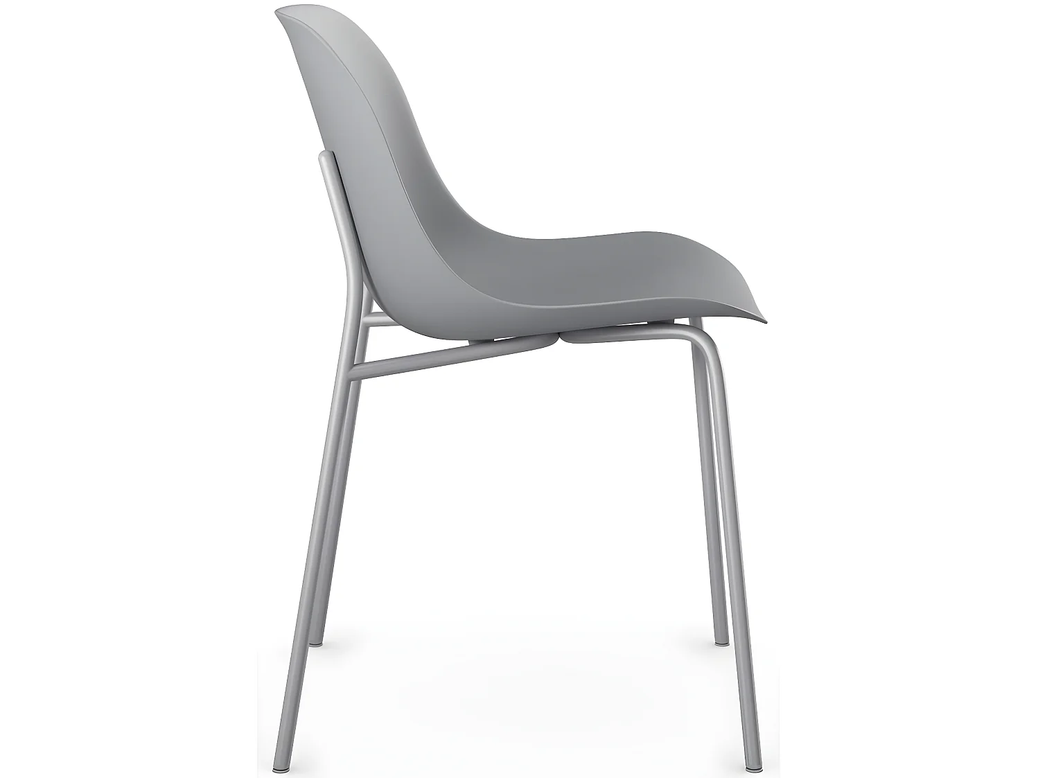 Ocean | Lot de 2 chaises de salle à manger en plastique avec pieds en métal