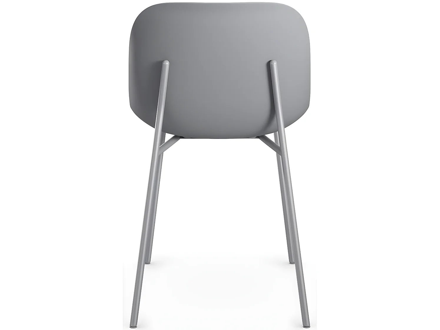 Ocean | Lot de 2 chaises de salle à manger en plastique avec pieds en métal