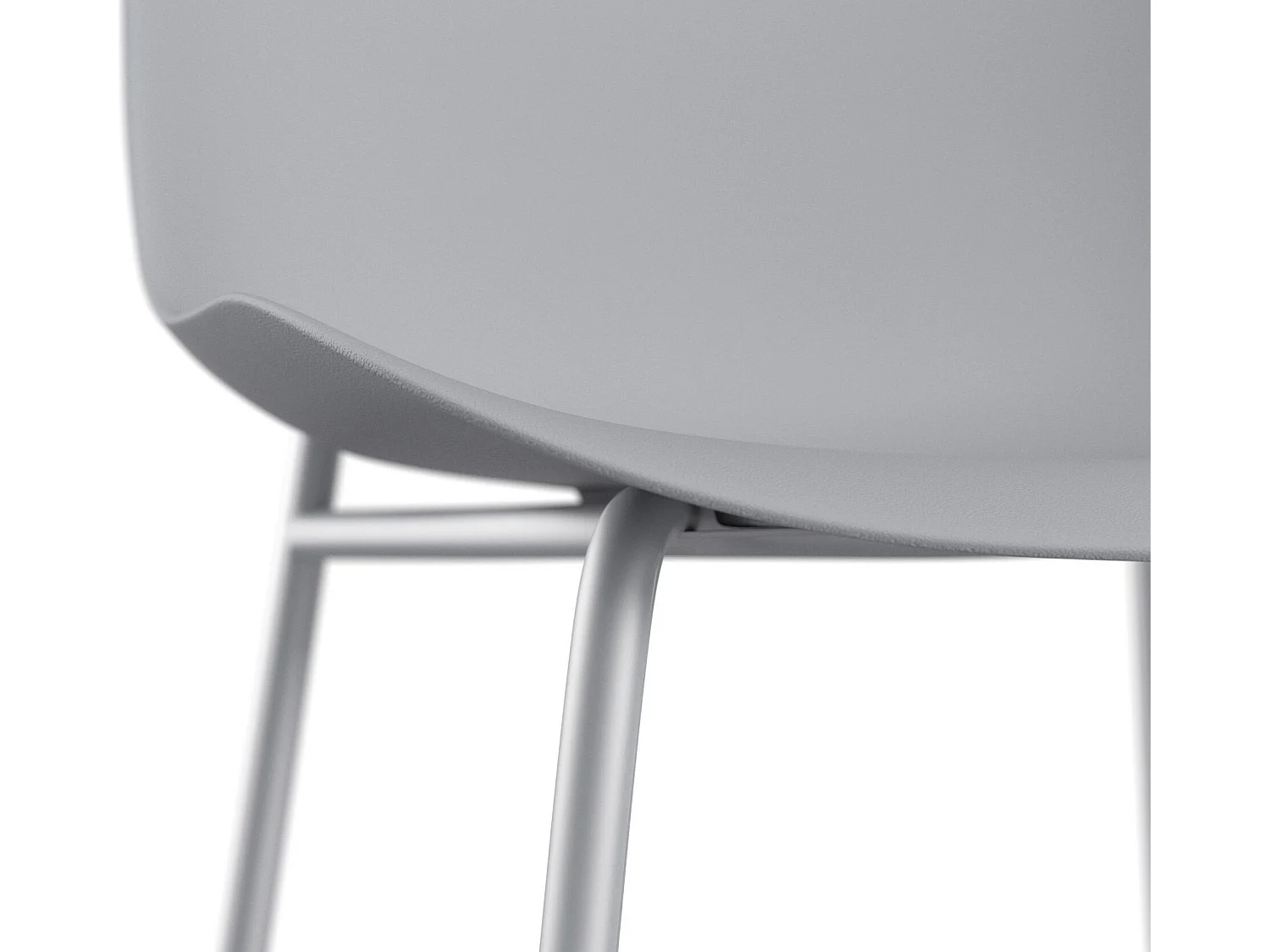 Ocean | Lot de 2 chaises de salle à manger en plastique avec pieds en métal