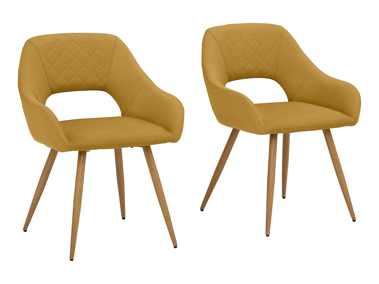 Conjunto de 2 cadeiras de jantar estofadas em veludo rosa escuro