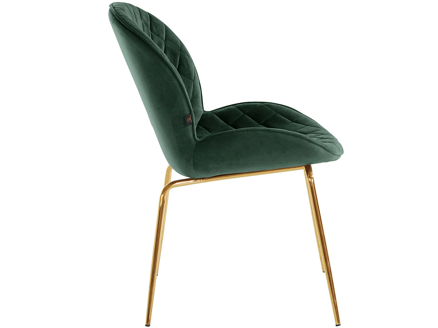 Set di 2 sedie da pranzo imbottite in velluto verde scuro