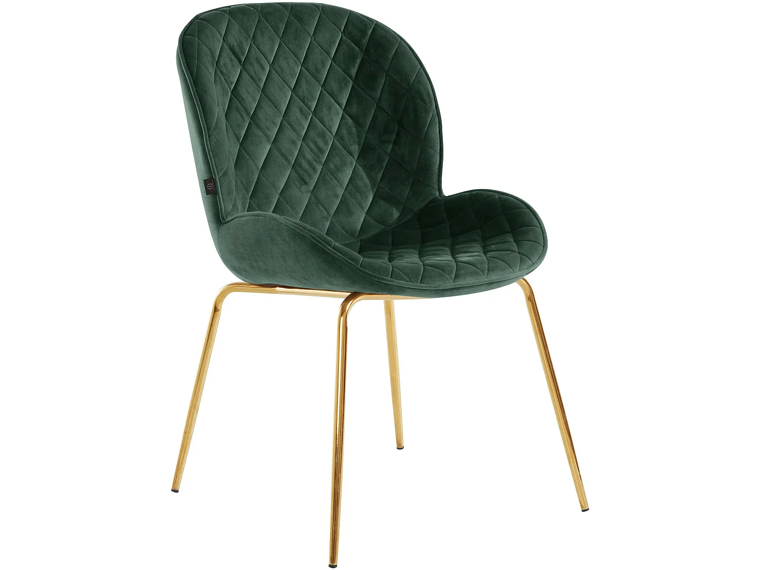 Set di 2 sedie da pranzo imbottite in velluto verde scuro