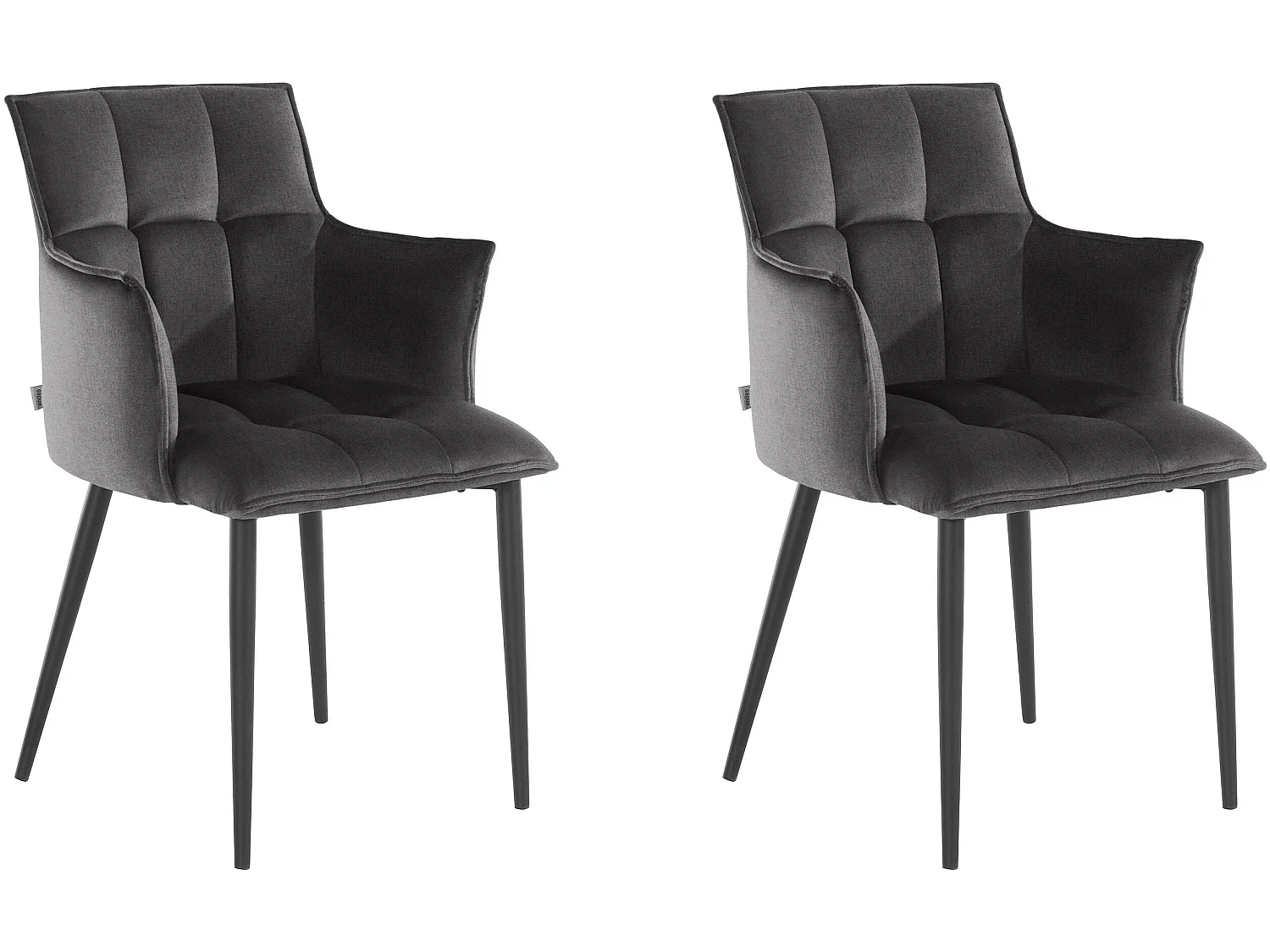 Marcia | Lot de 2 chaises de salle à manger rembourrées en tissu tissé