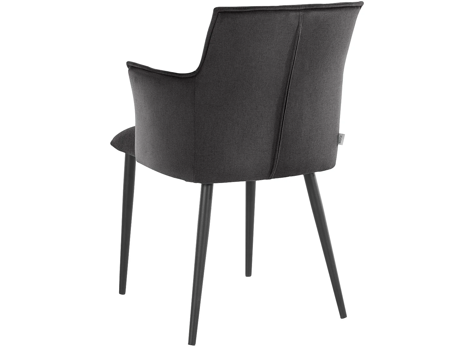 Set di 2 sedie da pranzo imbottite in tessuto intrecciato antracite