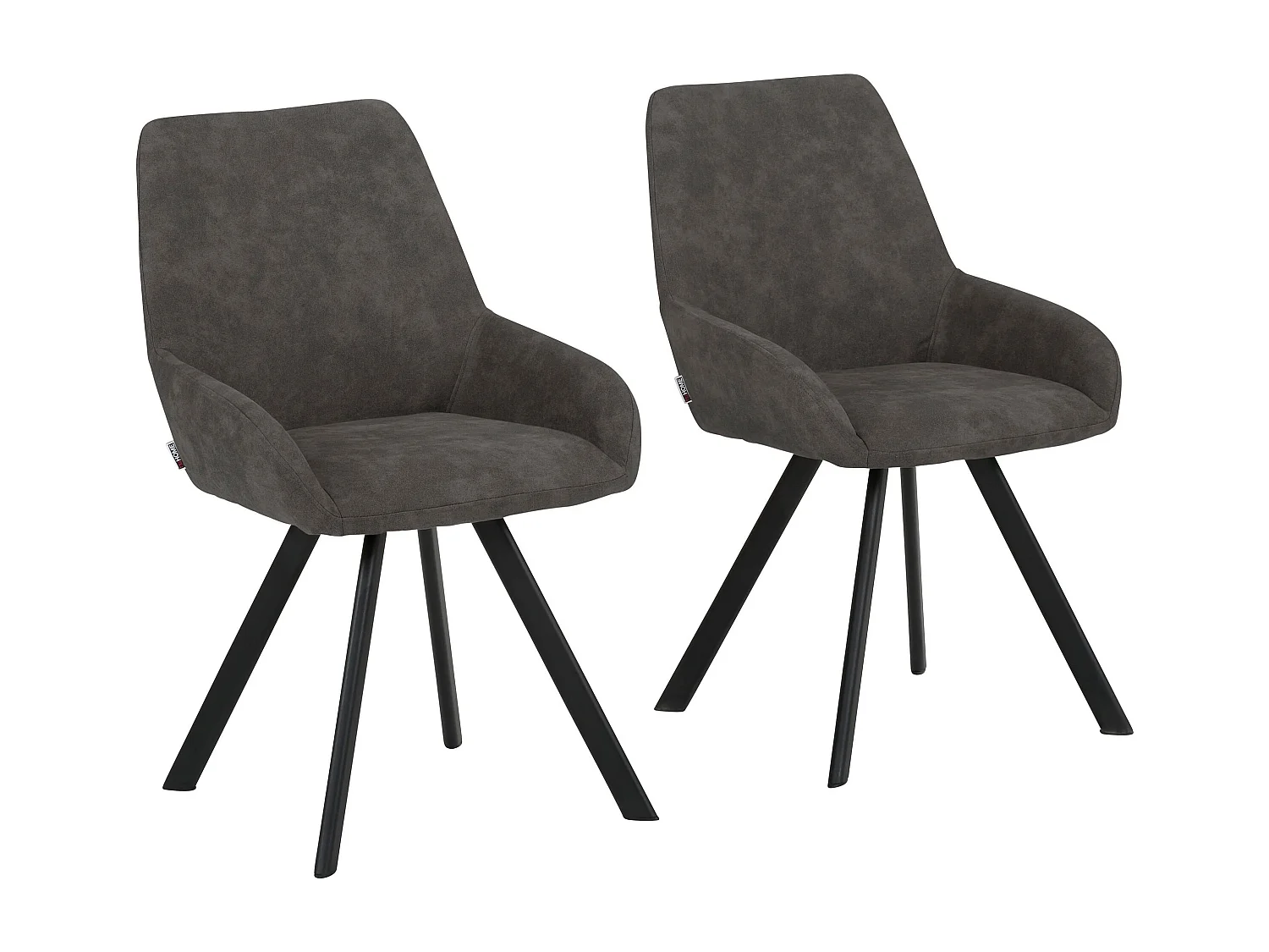 Conjunto de 2 cadeiras de jantar estofadas em cinzento ursinho de peluche