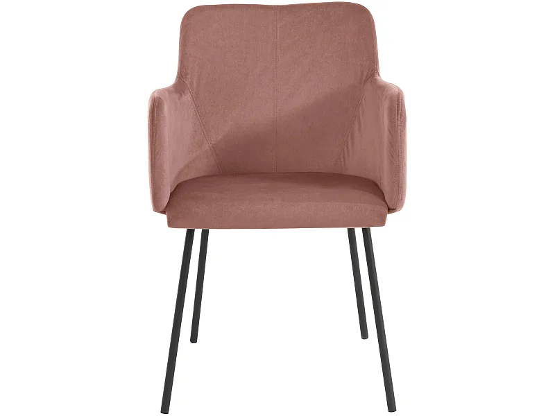 Set di 2 sedie da pranzo imbottite in velluto rosa